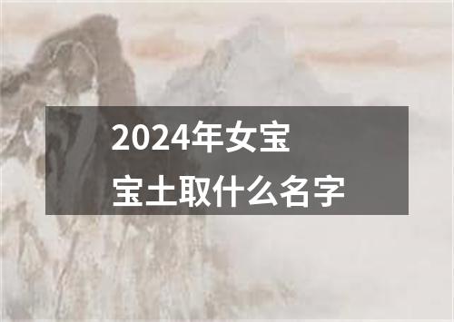 2024年女宝宝土取什么名字