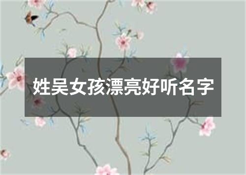 姓吴女孩漂亮好听名字