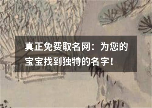 真正免费取名网：为您的宝宝找到独特的名字！