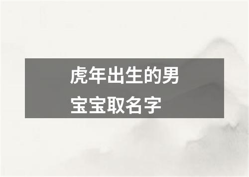 虎年出生的男宝宝取名字