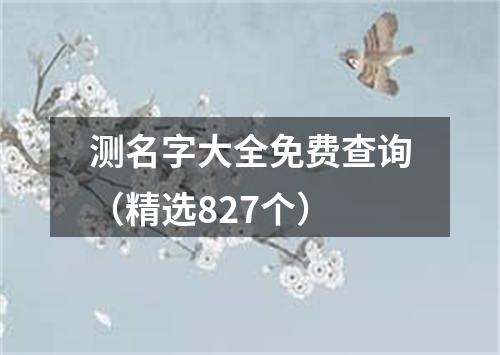 测名字大全免费查询（精选827个）