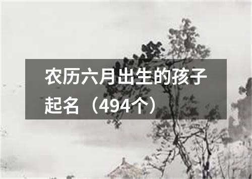 农历六月出生的孩子起名（494个）