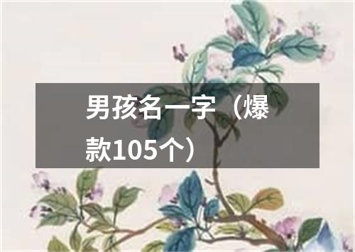 男孩名一字（爆款105个）