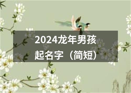 2024龙年男孩起名字（简短）