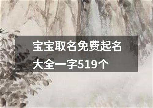 宝宝取名免费起名大全一字519个