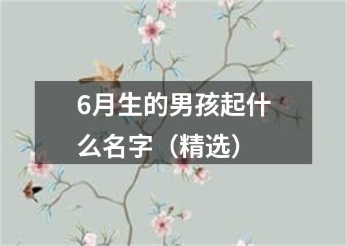 6月生的男孩起什么名字（精选）