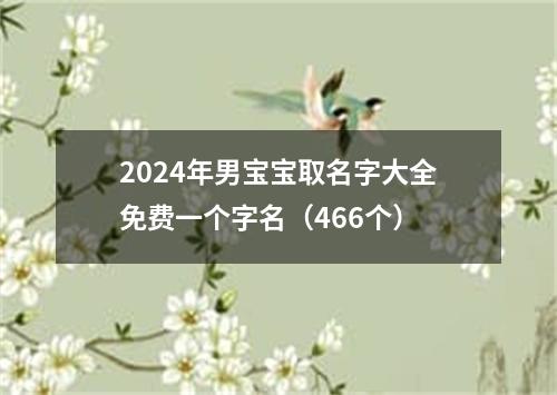 2024年男宝宝取名字大全免费一个字名（466个）