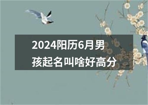 2024阳历6月男孩起名叫啥好高分