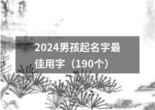 2024男孩起名字最佳用字（190个）