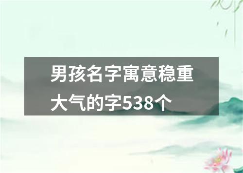 男孩名字寓意稳重大气的字538个