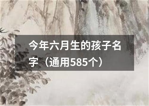 今年六月生的孩子名字（通用585个）