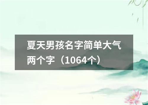 夏天男孩名字简单大气两个字（1064个）