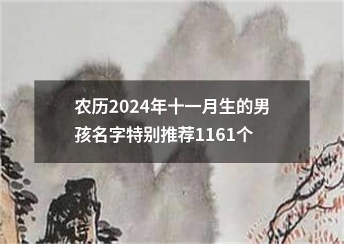 农历2024年十一月生的男孩名字特别推荐1161个