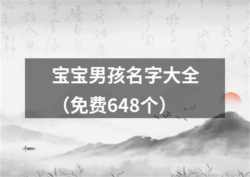 宝宝男孩名字大全（免费648个）