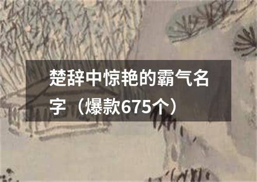 楚辞中惊艳的霸气名字（爆款675个）