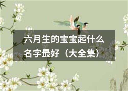 六月生的宝宝起什么名字最好（大全集）