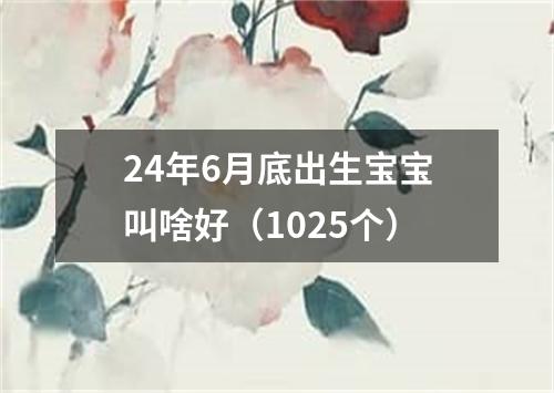 24年6月底出生宝宝叫啥好（1025个）