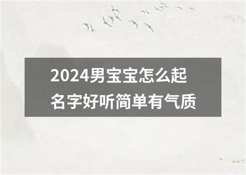 2024男宝宝怎么起名字好听简单有气质