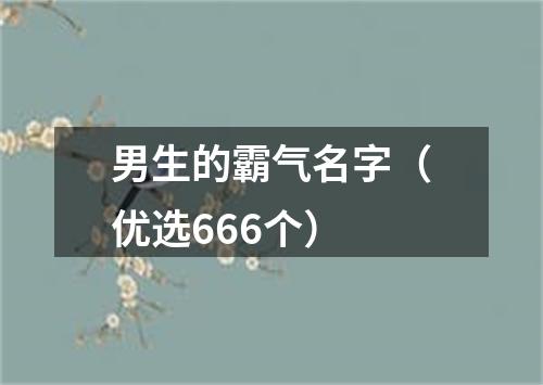 男生的霸气名字（优选666个）