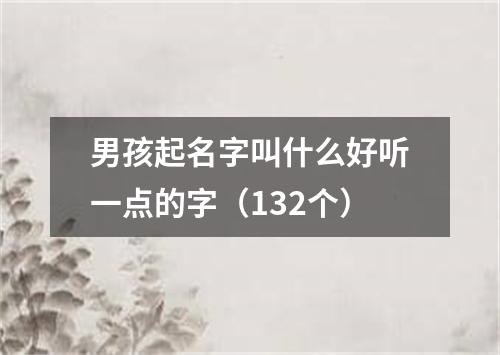 男孩起名字叫什么好听一点的字（132个）