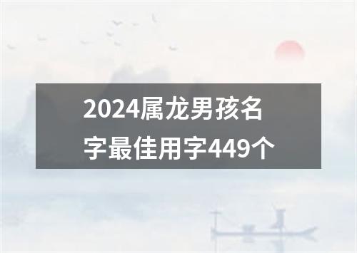 2024属龙男孩名字最佳用字449个