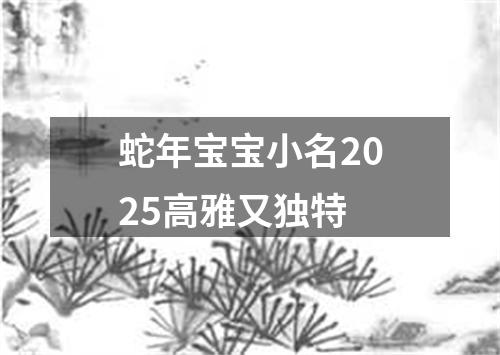 蛇年宝宝小名2025高雅又独特