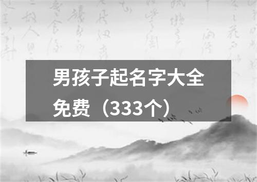 男孩子起名字大全免费（333个）