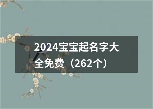 2024宝宝起名字大全免费（262个）