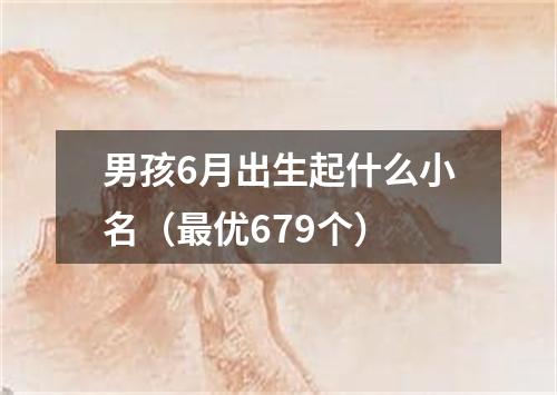 男孩6月出生起什么小名（最优679个）