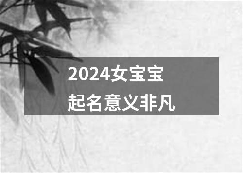 2024女宝宝起名意义非凡