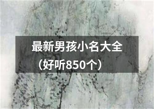 最新男孩小名大全（好听850个）