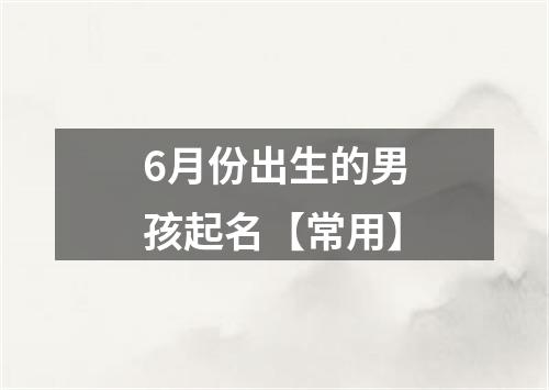 6月份出生的男孩起名【常用】