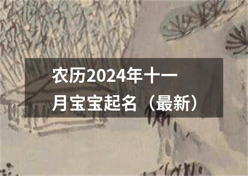 农历2024年十一月宝宝起名（最新）