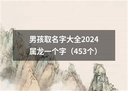 男孩取名字大全2024属龙一个字（453个）