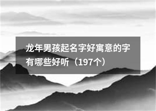 龙年男孩起名字好寓意的字有哪些好听（197个）