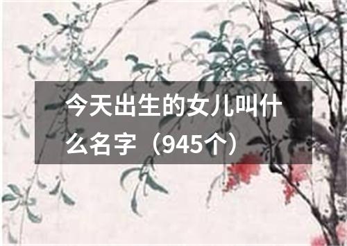 今天出生的女儿叫什么名字（945个）