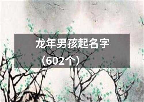 龙年男孩起名字（602个）