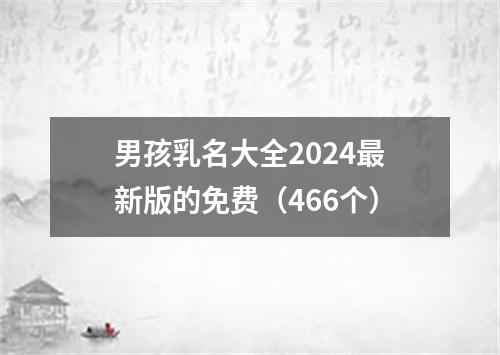 男孩乳名大全2024最新版的免费（466个）