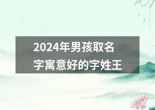 2024年男孩取名字寓意好的字姓王