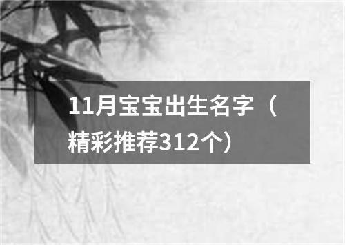 11月宝宝出生名字（精彩推荐312个）