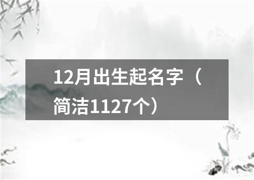 12月出生起名字（简洁1127个）