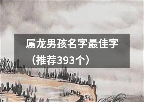 属龙男孩名字最佳字（推荐393个）