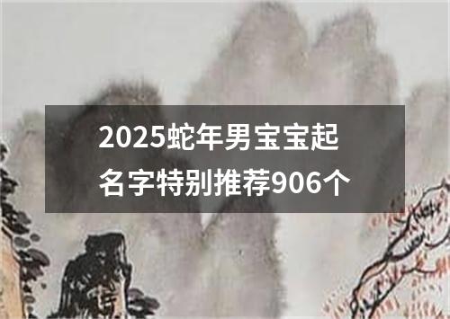 2025蛇年男宝宝起名字特别推荐906个