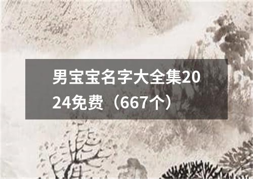 男宝宝名字大全集2024免费（667个）