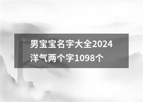 男宝宝名字大全2024洋气两个字1098个