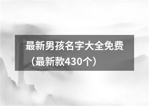 最新男孩名字大全免费（最新款430个）