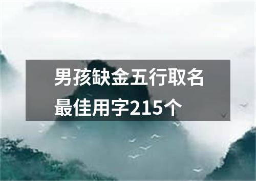 男孩缺金五行取名最佳用字215个