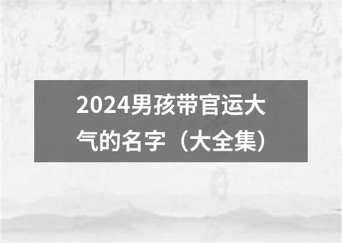 2024男孩带官运大气的名字（大全集）