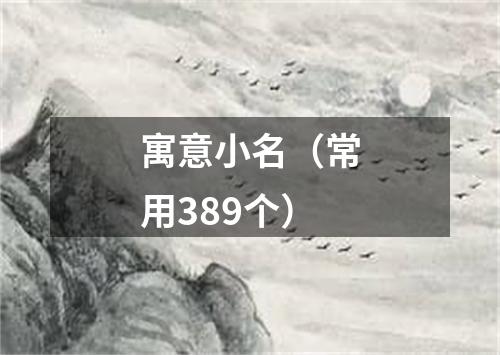 寓意小名（常用389个）