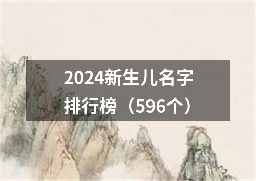 2024新生儿名字排行榜（596个）